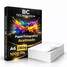 Papel Fotográfico Microporoso 260g A6 Acetinado Prova Dágua 1000 Folhas