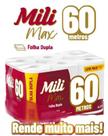 Papel Higiênico Folha Dupla Mili 12 Rolos com 60 Metros Max Neutro / Super Macio - Pacote com 720 Metros