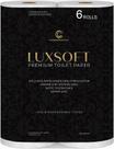 Papel higiênico LUXSOFT Premium, 3 camadas, luxo, pacote com 6, 300 folhas