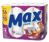 Papel Higiênico MAX PURE Folhas Duplas 30m Neutro 16un (Leve 16 Pague 15)