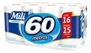 Papel Higiênico Mili Bianco Folha Simples 60m Pct Com 16 Rolos