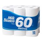 Papel higiênico Mili Bianco, pacote com 12 rolos de 60 metros