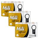 Papel Higiênico Mili Soft Air Folha Tripla - 3 Fardos com 12 Rolos (Total 36 Rolos)