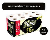 Papel Higiênico Ness Folha Dupla 30 M De 16 Un