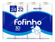 Papel Higiênico Neutro Folha Simples 30x10 Fofinho 24 Rolos