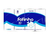 Papel Higiênico Neutro Folha Simples 30x10 Fofinho 8 Rolos
