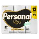Papel higiênico personal folha tripla 20m leve 12 pague 11 maciez e resistência santher