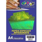 Papel Holográfico Verde A4 250g Para Artes e Decoração Brilhoso