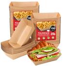 Papel Kraft Food Boats PULOSPACK, 2 libras, descartável, pacote com 100