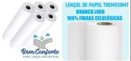 Papel lençol 100% celulose 50cmx50 metros saude bem conforto