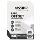 Papel Offset 150g A6 105X148mm Cor Branco 500fls Papel Offset 150g A6 105X148mm Cor Branco 500fls