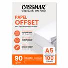 Papel Offset 90g A5 148x210mm Cor Branco com 100fls Papel Offset 90g A5 148x210mm Cor Branco com 100fls