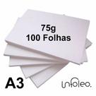 Papel Offset A3 75g Branco - 100 Folhas