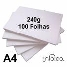 Papel Offset A4 240g Branco 100 Folhas