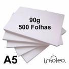 Papel Offset A5 90g Branco para impressão - 500 Folhas