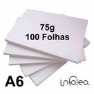 Papel Offset A6 75g Branco - 100 Folhas