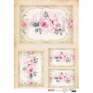 Papel para Decoupage OPAPEL 30x45 - Flor Rosas Moldura Papel para Decoupage OPAPEL 30x45 - Flor Rosas Moldura