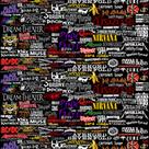 Papel Parede Adesivo Fosco Vinil Bandas Hard Rock Cores 3,05