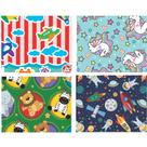 Papel Presente 60X96CM Couchê Linha Diamante Infantil - 4 Modelos - Pacote com 40 Unidades