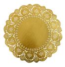 Papel rendado doilie 10cm dourado porta copo xícara c/40 un