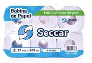 Papel Toalha SECCAR Bobina 100% Celulose Cx 6 Rolos 20cm x 200m (Gr 24g) Papel Toalha SECCAR Bobina 100% Celulose Cx 6 Rolos 20cm x 200m (Gr 24g)