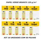 Papel verge a4 branco 120g 50 folhas usapel - kit 10 pacotes Papel verge a4 branco 120g 50 folhas usapel - kit 10 pacotes