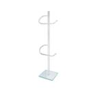 Papeleira Dupla De Chao Aluminio 8011 C/ Base De Vidro Quadrado - Pevilon