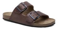 Papete An Sandalia Chinelo Marron Em Couro Do 34 Ao 44