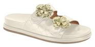 Papete Chinelo Slide Detalhe Flor Tramado Flatform