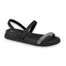 Papete feminina beira rio flex napa turim preto/cristal ref: 8488.106