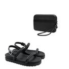 Papete Feminina Sandália Corrente + Carteira Kit 2 Peças
