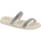 Papete Flatform Feminina Duas Tiras Strass Beira Rio 8488.122 - Preto - 33 - Branco-Off - 34