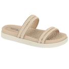 Papete Modare Feminina Tiras Strass Creme Dourado