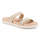 Papete Modare Feminina Tiras Strass Creme Dourado -