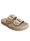 Papete Ramarim Feminino Nude Solado anatômico fivela dourado