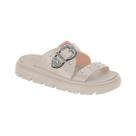 Papete Tratorada Feminina Moleca Fivela Slide Tachas