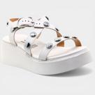 Papete Vizzano Anabela Detalhes Metálicos Feminina - Cinza - 35 Papete Vizzano Anabela Detalhes Metálicos Feminina - Cinza - 35