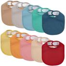Paquete de 10 Baberos de Broche para Bebé de Algodón Suave tipo Bandana