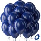 Paquete de 100 Globos de Látex Azul Marino Bezente, 30 cm Redondos