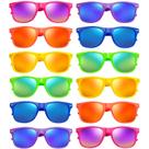 Paquete de 12 Gafas de Sol Retro con Lentes Espejadas de Color Neón SUNOVELTIES