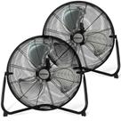 Paquete de 2 Ventiladores de Piso Hurricane de Aluminio de 20" con 3 Velocidades y Ajuste de Inclinación en Negro Paquete de 2 Ventiladores de Piso Hurricane de Aluminio de 20" con 3 Velocidades y Ajuste de Inclinación en Negro