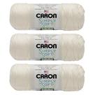 Paquete de 3 Ovillos de Hilo Caron Simply Soft 100% Acrílico Blanco Roto 170 g