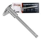 Paquímetro Analógico Metálico 150Mm Cortag Aço Carbono Escala Milimétrica E Polegadas Alta Precisão Graduação 0,02Mm Com Trava de Ajuste
