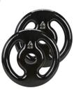 Par 2 Anilhas De 2Kg Emborrachada Preto Musculação Aluí Fit