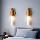 Par 2 Luminária Led Recarregável Sensor Presença Magnética 127/220v Marrom