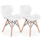 Par 2x Cadeira de Jantar Charles Eames Eiffel Slim Estofada