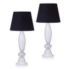 Par Abajur Murano Base Cristal G Pérola