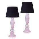 Par Abajur Murano Base Cristal G Rosé