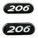 Par Adesivo Emblema Coluna Resinado Peugeot 206 - Todos
