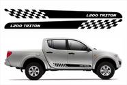 Par Adesivo Faixas Lateral Para Mitsubishi L200 Triton 13811 Cor Preto